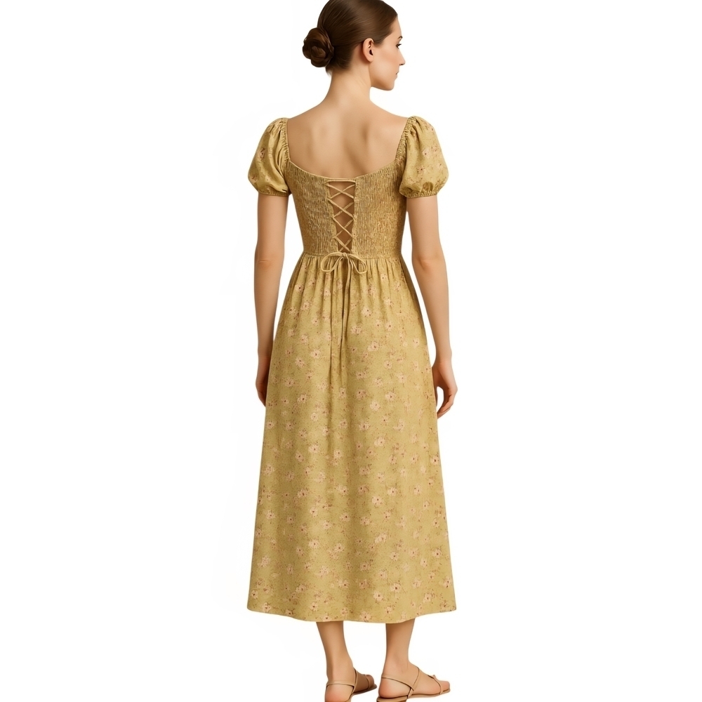 Yellow Floral Maxi Dress - Picture 2 of 6